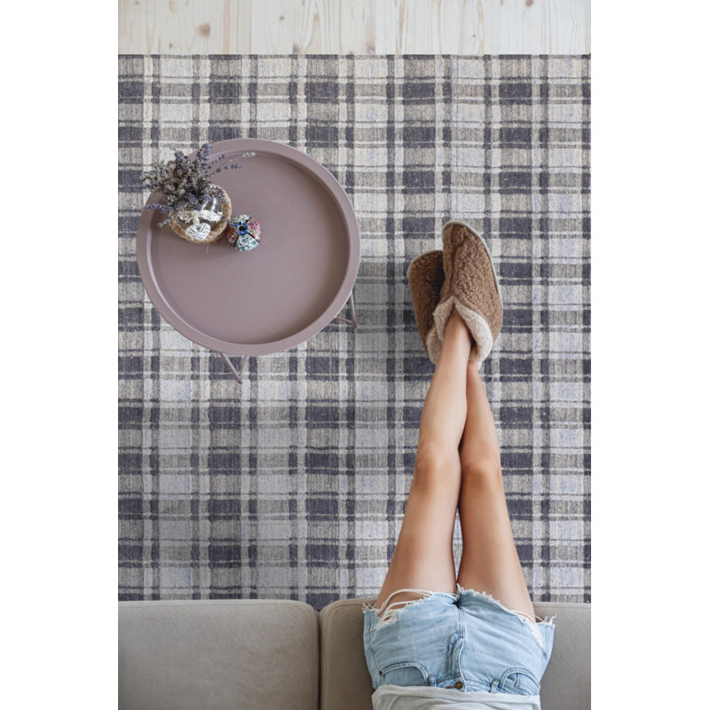 Tapis à motif géométrique contemporain en soie noué à la main 5 x 8