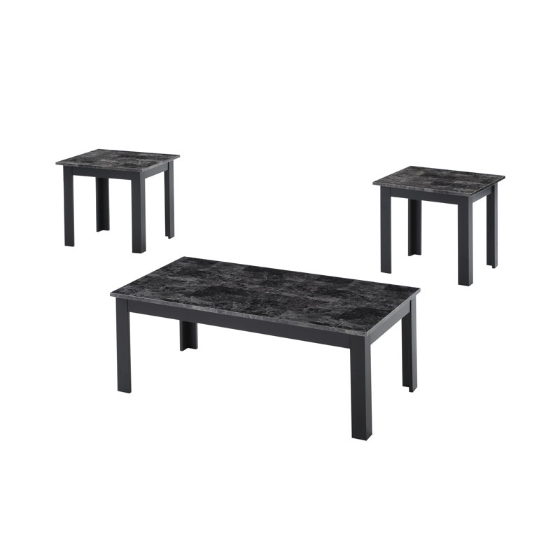 Ensemble de 3 pièces Table basse rectangulaire de style traditionnel, Gris