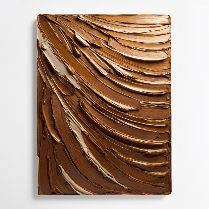 Art mural abstrait en métal brun 77