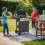 Barbecue au propane à 3/4 brûleurs, acier inoxydable, barbecue de patio de 26 000/37 000 BTU avec 2 tablettes et roulettes