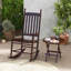 Outdoor Wooden Rocking Chair With Solid Rocking Base Slatted Seat & Back Patio -2064546347