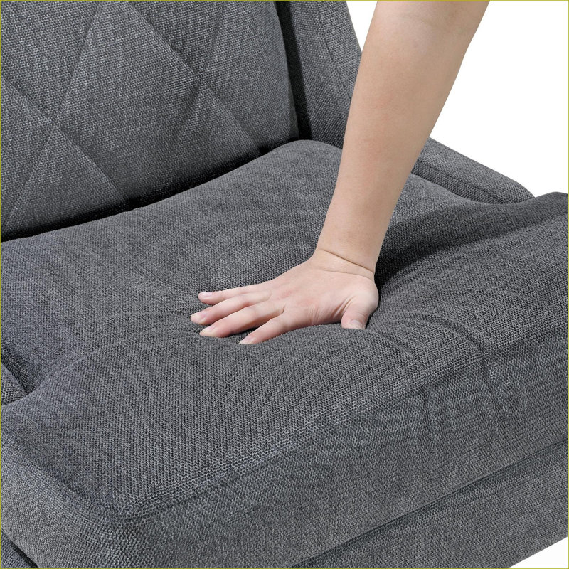 Fauteuil d'appoint moderne en chenille, Gris foncé