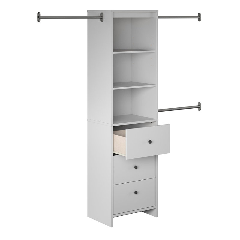 Geren 73.1'' - 89.1'' Reach-In Set, Dove Gray