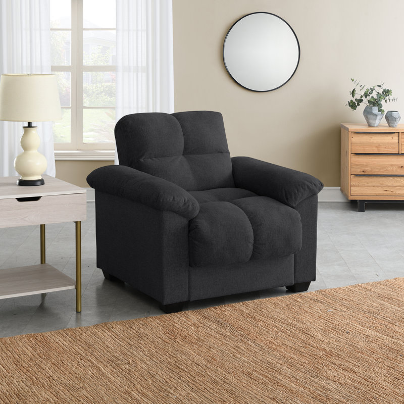 Ridwaan Armchair with Reclining Backrest, Dark Grey
