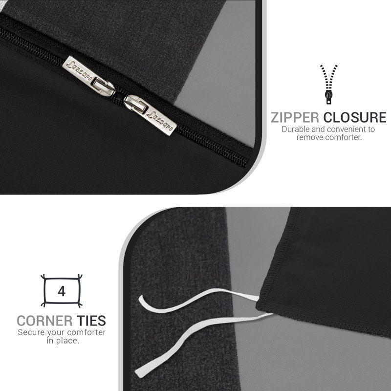 Premium Brushed Microfiber Duvet Cover Set – Luxury Reversible, Ultra-Soft, Hypoallergenic with Zipper Closure & Corner Ties