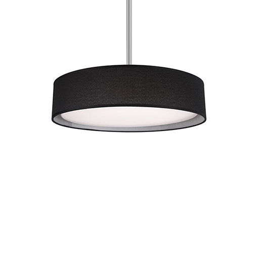 "Luminaire suspendu DEL de 16 pouces Dalton: élégant plafonnier noir pour intérieurs modernes"