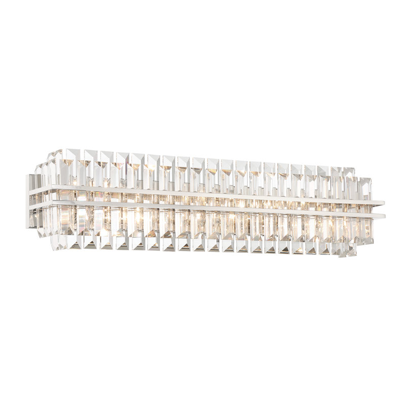 Meuble-lavabo Hayes, Six lumières, Nickel poli, H 8 po x l 31,5 po x P 6 po