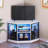 Corner TV Stand With LED Lighting And Built-In Power Outlet, Space-Saving Hexagonal Design, Modern Media Console For Living Room