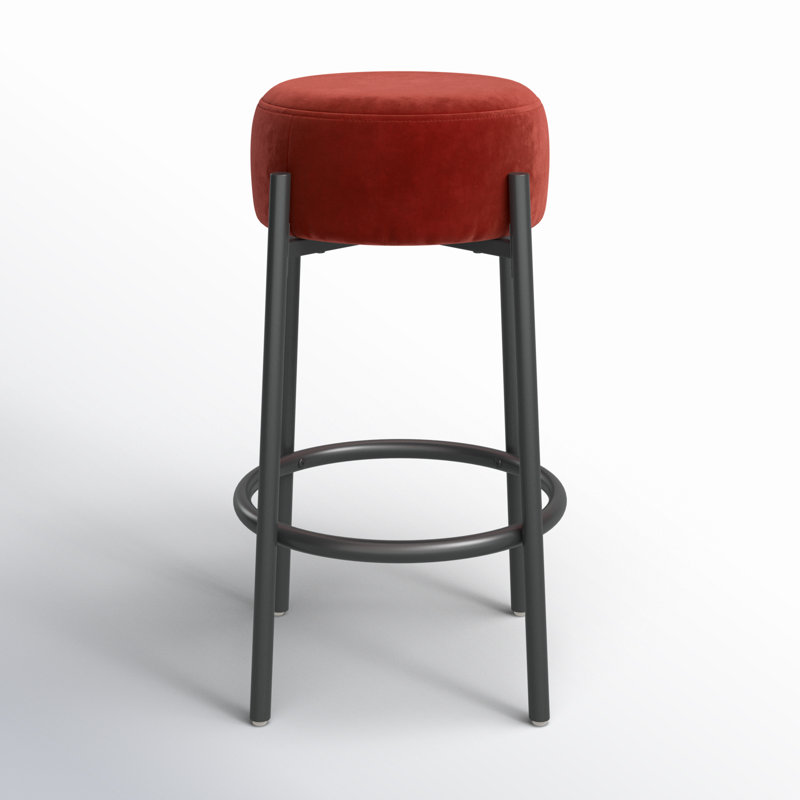 Colombe Upholstered Stool with Metal Frame, Rust Velvet, Counter Stool (26.3" Seat Height)