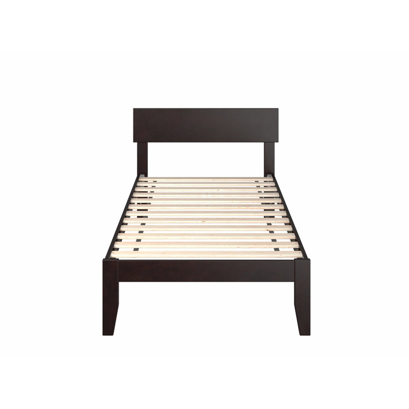 Farrah Solid Hardwood Platform Bed , Twin, Espresso