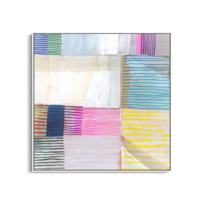 Clarendon "Bright Net III" Painting by Cartissi, Espresso Framed, 46.5" H x 46.5" W x 2" D