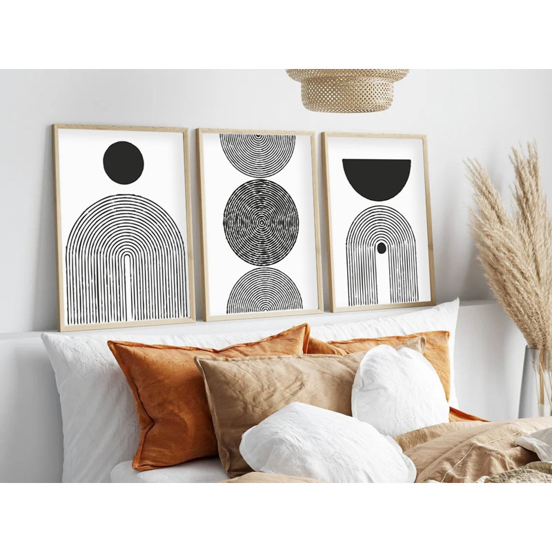 Élégantes peintures décoratives en panneau de fibres à densité moyenne (3 pièces), 8 x 12 pouces chacune | 100% panneau de fibres à densité moyenne avec une épaisseur de 0,1 pouce et 100% des cadres en bois massif avec une épaisseur de 1 pouce | Parfait pour le salon, la chambre à coucher et le bureau