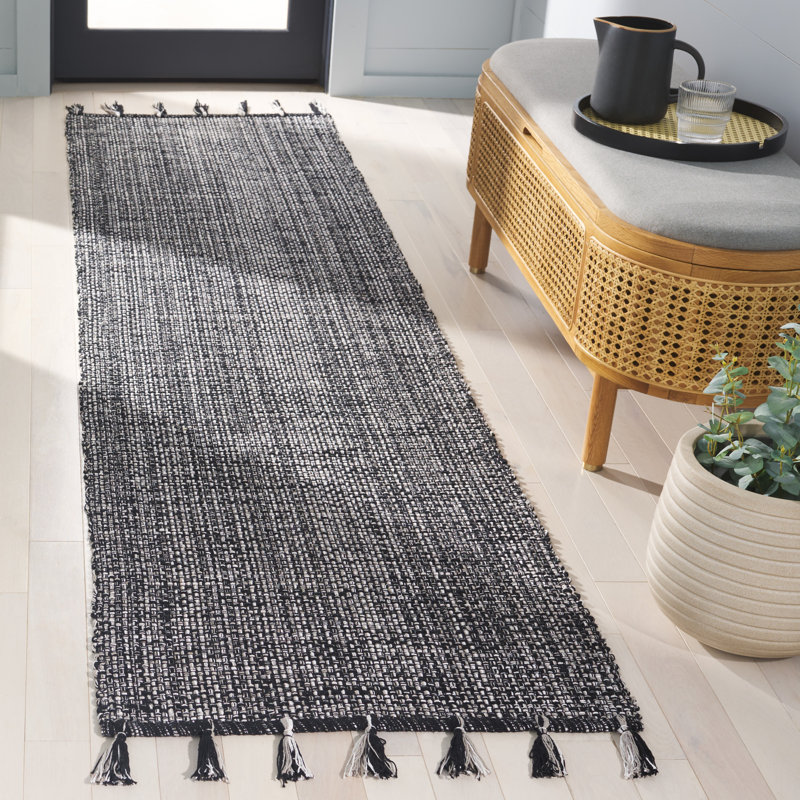 Tapis noir Montauk 476, Tapis de couloir 2 pi 3 po x 9 pi