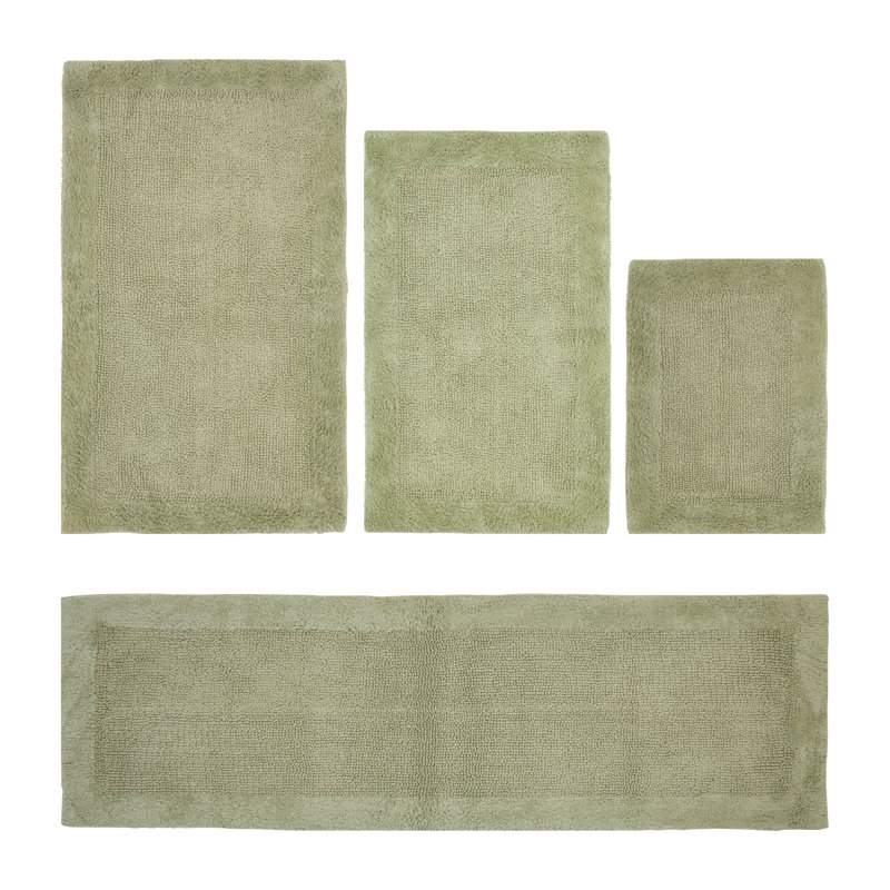 Ensemble de tapis pour salle de bain réversible 4 pièces Edge, Sauge