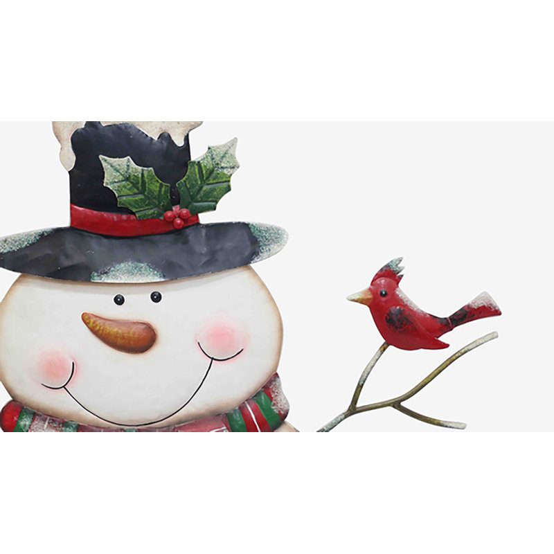 Bonhomme de neige avec piquet de jardin Cardinal