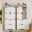 Armoire de rangement Farmhouse, armoire de rangement de salle de bain avec 2 portes et tiroirs-435347305-403567249