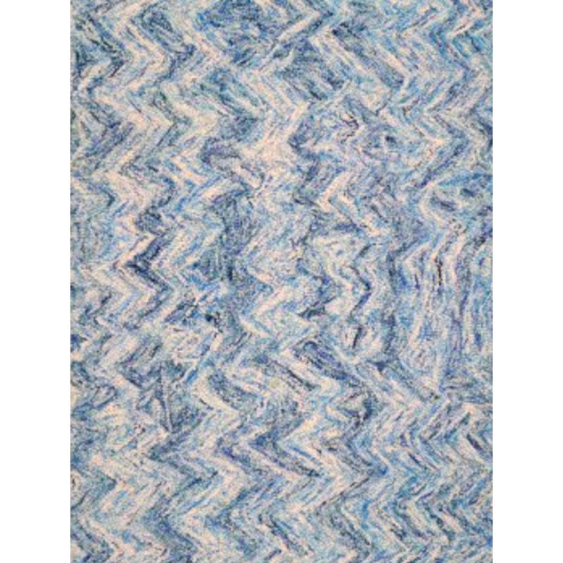 Veneta Hand Tufted Wool Area Rug in Blue, Rectangle 8' x 10'