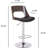 Bentwood Contemporary Modern Stylish Wood Back Adjustable Swivel Bar Stool With Diamond Quilted Finish Curved Seat And Back, Weathered Oak