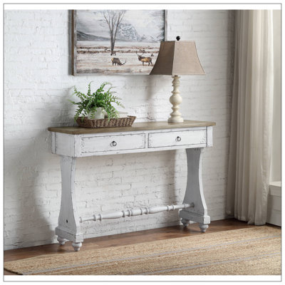 Console au fini blanc antique