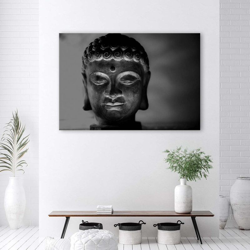 Picturebuddha Head Feng Shui - Wrapped Canvas Print, 70cm H x 100cm W