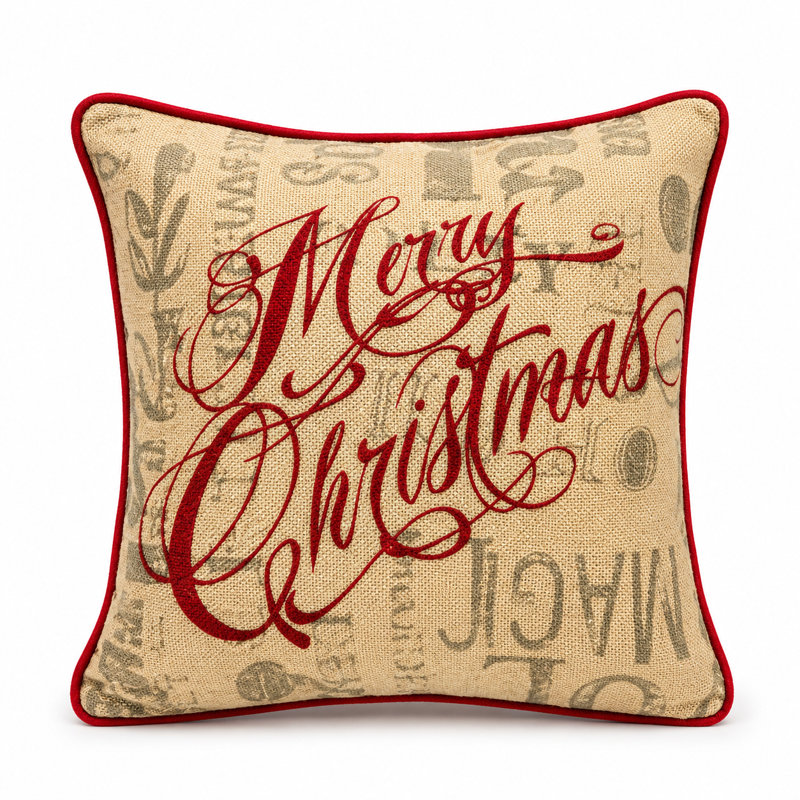 Saint Nick Cotton Reversible Throw Pillow