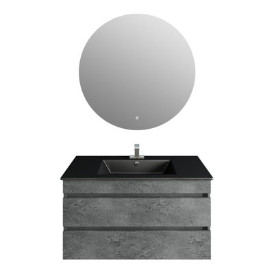 35.18'' Single Bathroom Vanity with Stone Top
