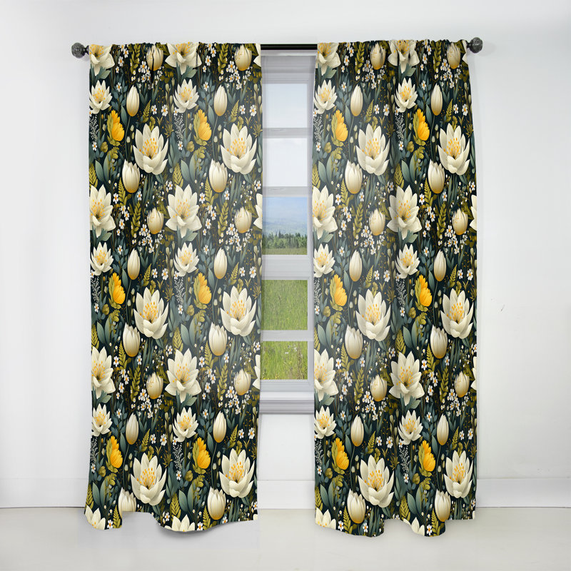 Boho Botanicals Garden - Rideau floral - Velours obscurcissant - 1 panneau, L 52 po x L 95 po