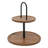 Gibson Home Gracious Dining 2-Tier Round Acacia Wood Serving Tray
