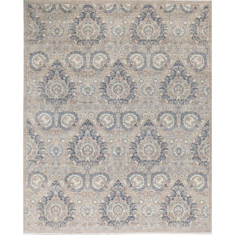 One-of-a-Kind Hand-Knotted High-Quality Gray/Blue/Beige Area Rug