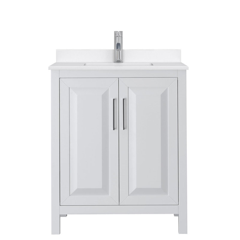 Daria 30'' W Vanity, White Quartz, White, Polished Chrome