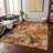 Machine Washable Indoor/Outdoor Xhevrie Orange Rug-1885668018