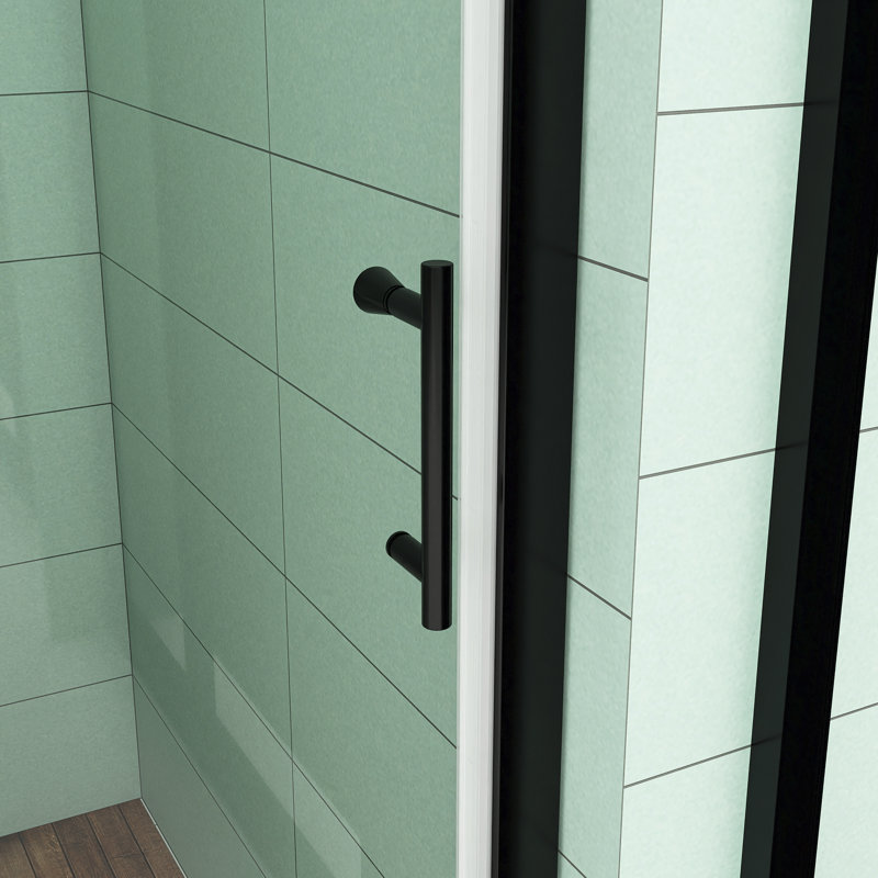 32" x 72" Bi-fold Semi Frameless Shower Door, Matte Black