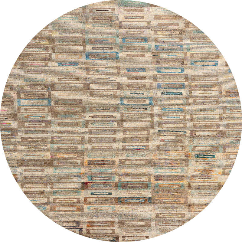 Tapis abstrait moderne 4981, Rond 7 pi
