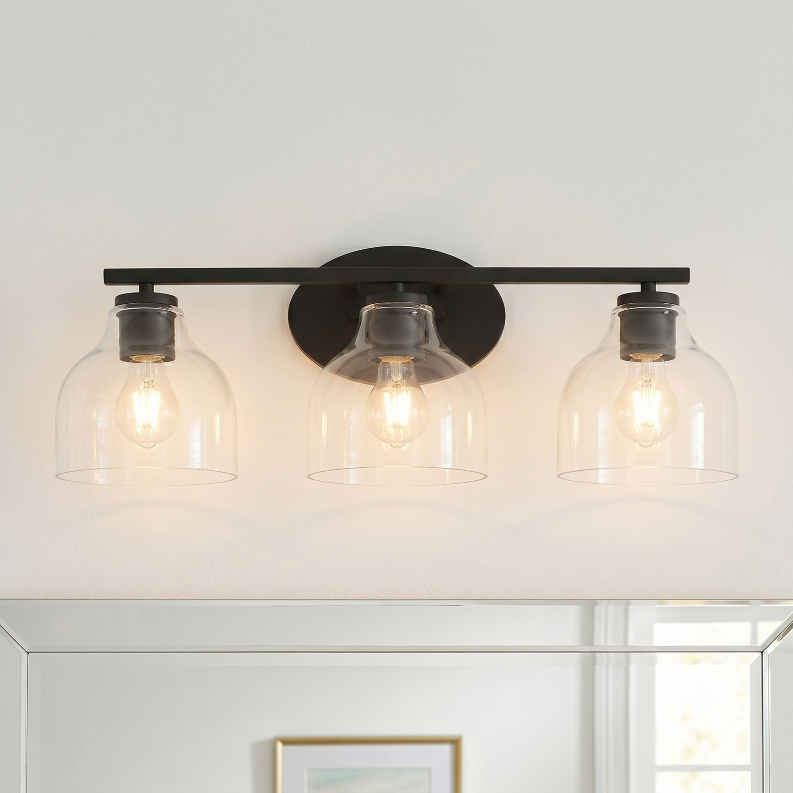 6-Light Dimmable Vanity Light, 3, Matte Black