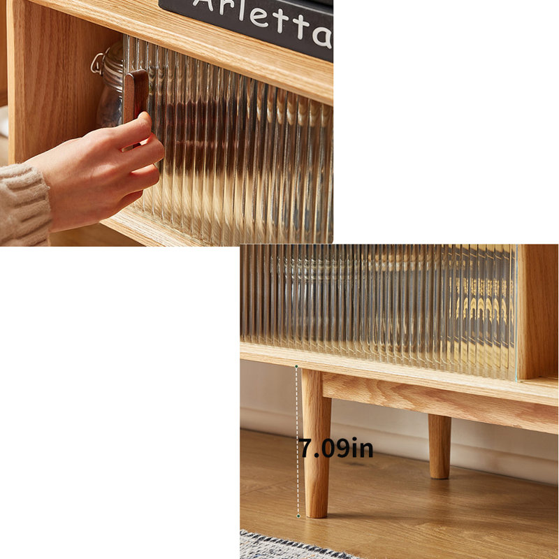 Simple solid wood TV cabinet with coffee table