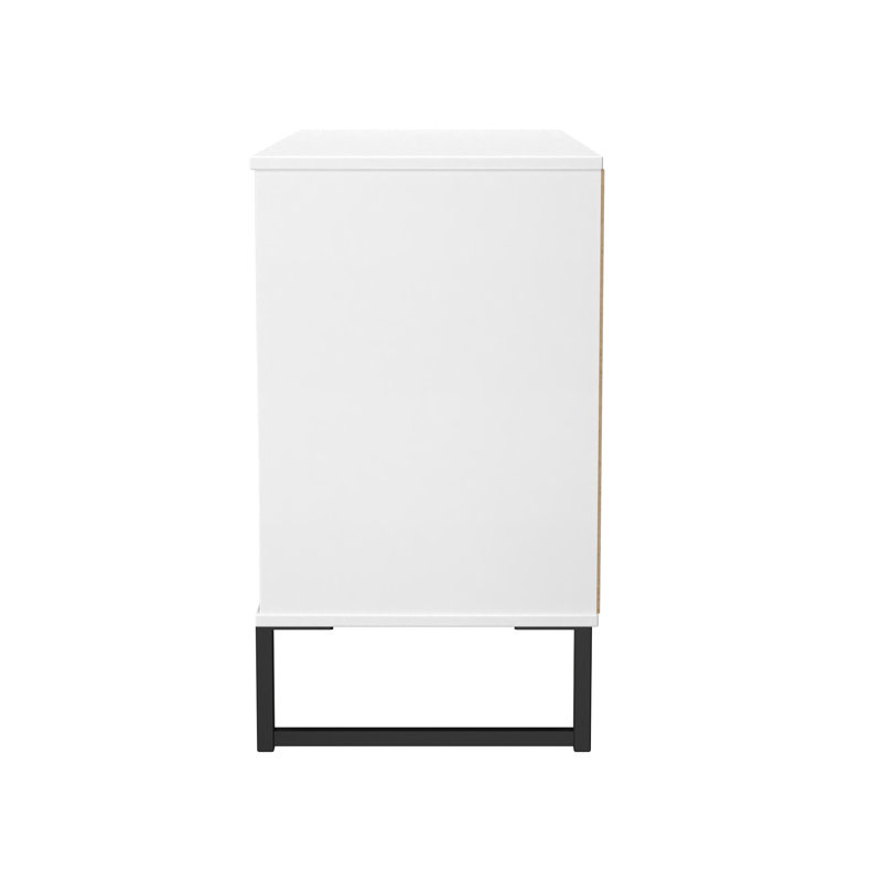Fluted 3 Drawer TV Unit, White