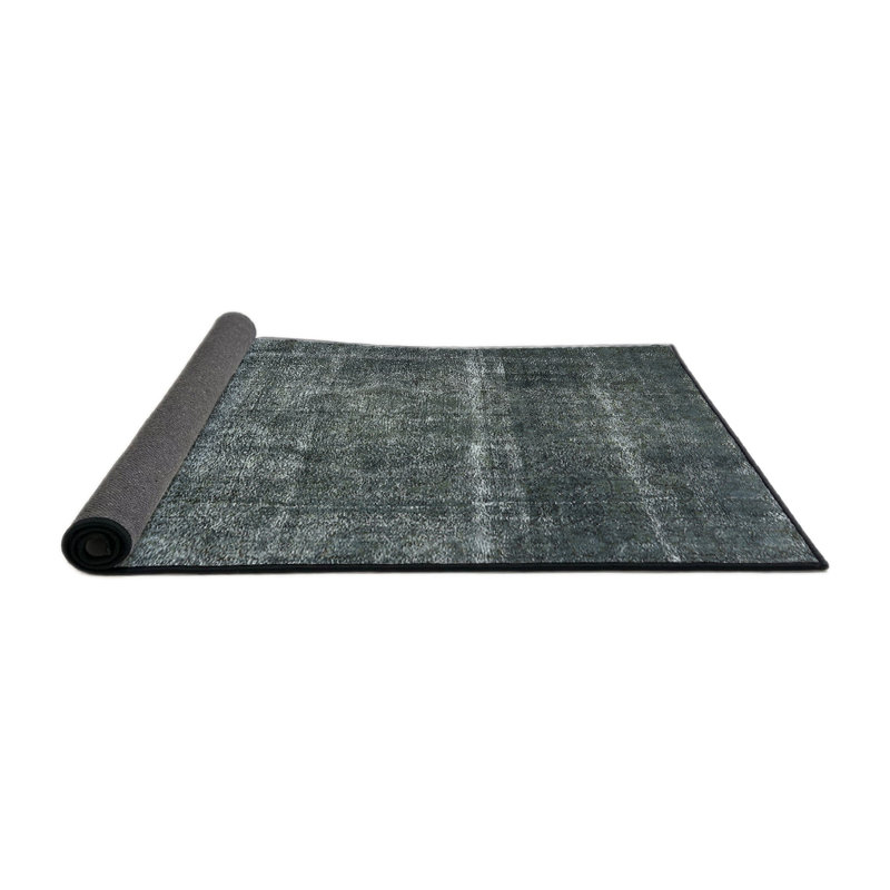 Tapis oriental noir / bleu, Rond 8 pi