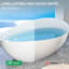 Baignoire de luxe autoportante blanche brillante en résine de 63 po avec design ergonomique et baignoire facile d'entretien, blanc, surface non poreuse à réparer