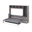 Grand lit escamotable, mur avec placard et tiroirs-296600401