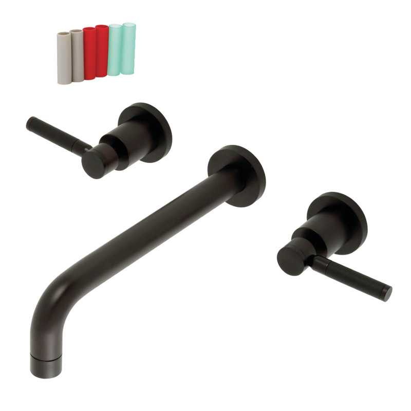 Kingston Brass Kaiser Two-Handle 3-Hole Wall Mount Roman Tub Faucet, Oil Rubbed Bronze