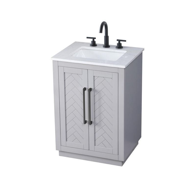 Meuble-lavabo simple 24 po, Gris