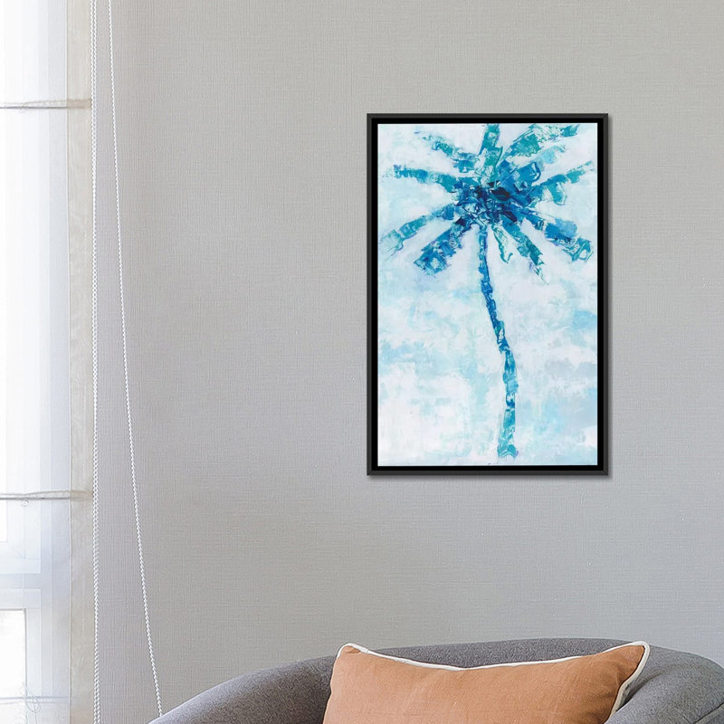 «Cool Palm I», reproduction sur toile, H 26 po x l 18 po x P 1,5 po, Toile avec cadre noir, Pas de tapis