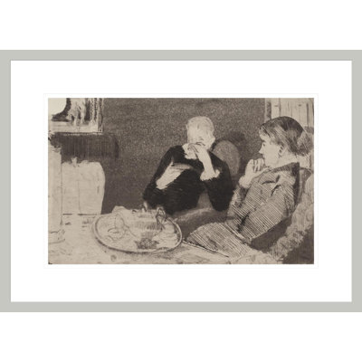 «Lydia and Her Mother at Tea» par Mary Cassatt, impression giclée encadrée