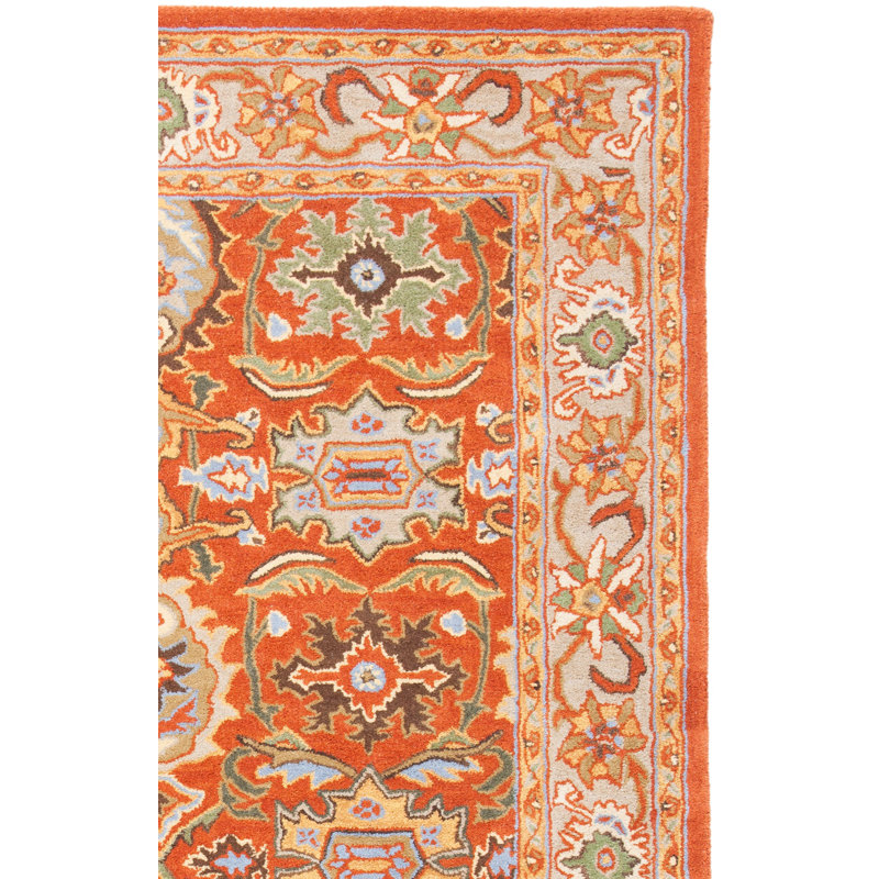 Tapis oriental rouille / beige en laine touffeté à la main Cranmore, Rectangle 9 pi x 12 pi