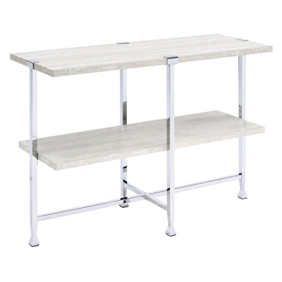 White Oak And Table With Shelf, Providing A Stylish Practical Addition To Your Home Enhancing Decorative Appeal Of Space