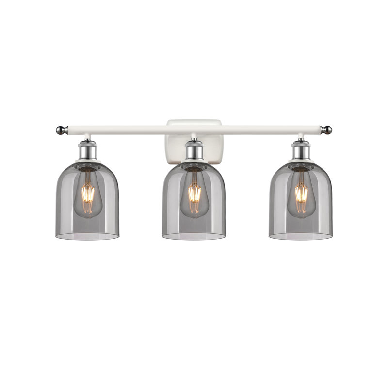 Anacaren 3 - Light Dimmable Vanity Light, Light Smoke, White Polished Chrome