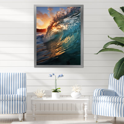 Photo de plage avec vagues ensoleillées sur toile