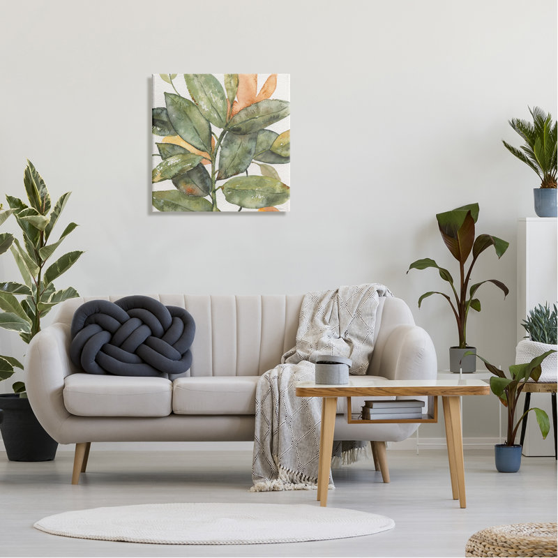 Au-664-Toile, "Botanical Leaves Watercolor Plant On Canvas" par Carol Robinson, peinture, H 24 po x l 24 po x P 1,5 po