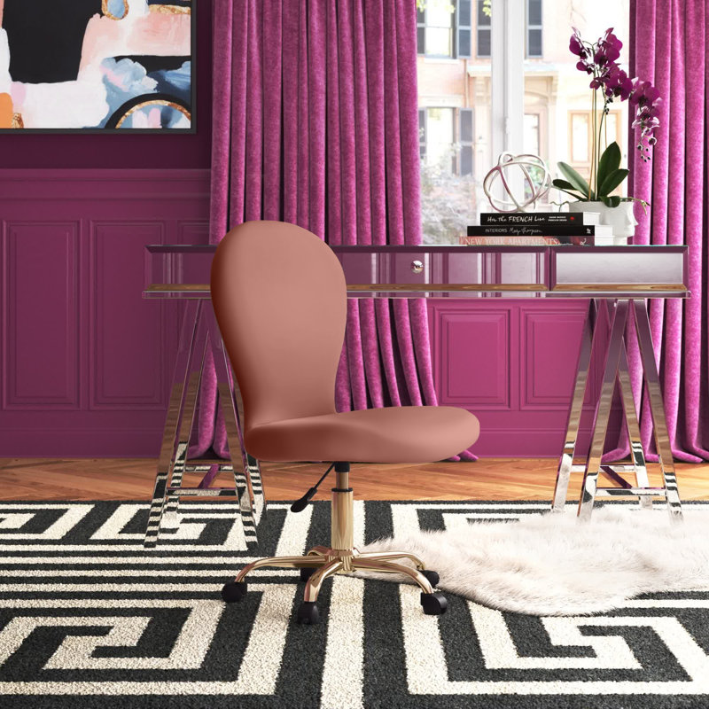 Colm Velvet Task Chair, Rose