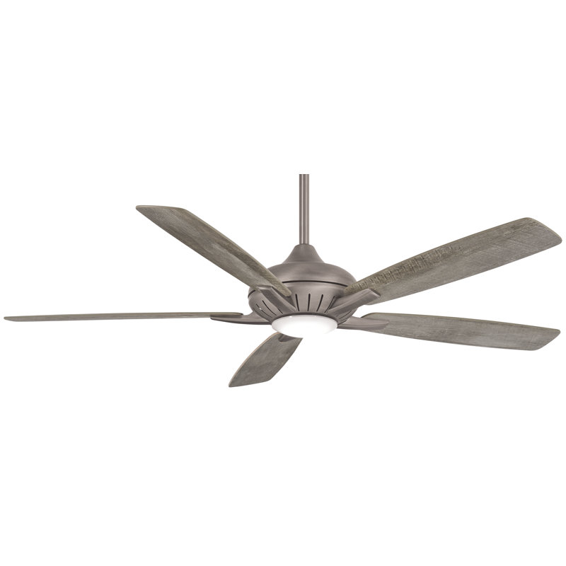 60" Dyno 5 - Blade LED Smart Standard Ceiling Fan with Remote Control and Light Kit Included, Heirloom Bronze